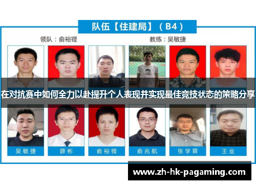 在对抗赛中如何全力以赴提升个人表现并实现最佳竞技状态的策略分享