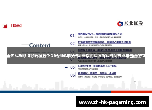 全面解析欧协联赛程五个关键步骤与观赛策略指南深度拆解时间节点与晋级逻辑